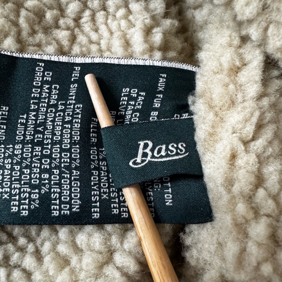 GH Bass & Co Jacket Mens LRG Sherpa Lined Brown Duck Canvas Hooded Coat Workwear - Picture 9 of 15